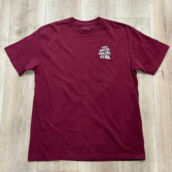Anti Social Social Club Phanertic Tee 'Burgundy' Size XL B2 - Picture 1 of 5